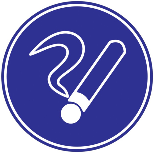 Самоклеящаяся этикетка: Ф180мм "Курить здесь"