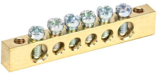 Шина PEN "земля-ноль" 6х9мм 6/2 (6групп/креп по краям) ИЭК