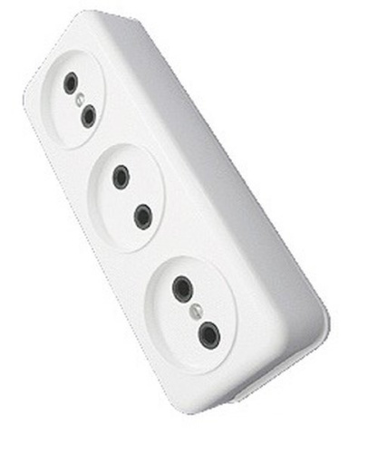 Розетка 3 ОП (АБС пластик) "Бт" Минск РА16-244