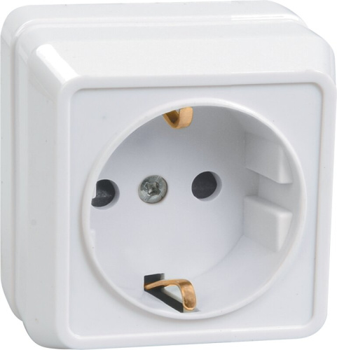 Розетка 1местн. с з/к 16А откр.уст. ОКТАВА (белый) РС20-3-ОБ 