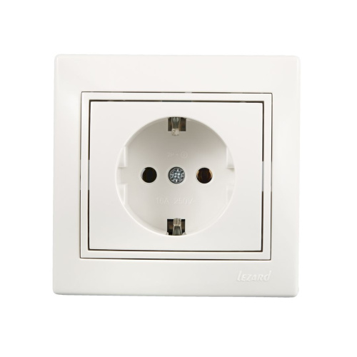 Розетка с/з керамика белый MIRA 