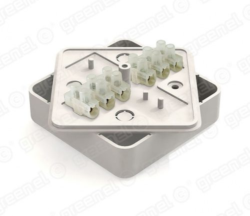 Коробка распаячная 100х100х29 IP40 для наружного монтажа с клеммной колодкой цвет белый