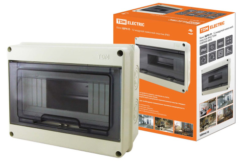 Бокс ЩРН-П-12 модулей навесной пластик IP65 TDM 0908-0003