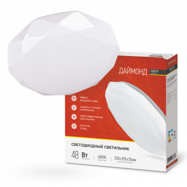 Светильник светодиодный DECO ДАЙМОНД 48Вт 230В 4000К 3120лм IN HOME 