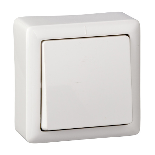 Выключатель О/У 1-клавишный С ИЗОЛИРУЮЩЕЙ ПЛАСТИНОЙ 6А, 250В БЕЛЫЙ ХИТ